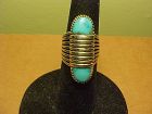 NAVAJO JOHNNY MIKE BEGAY STERLING TURQUOISE RING