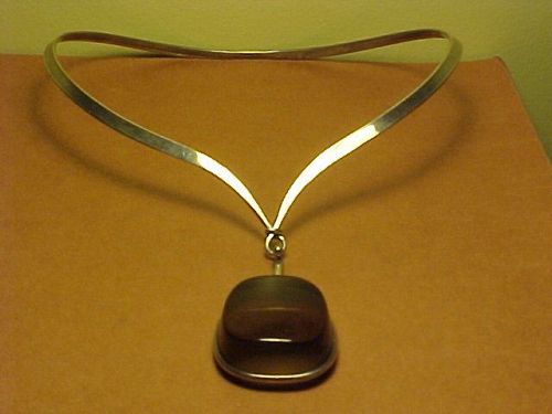 VINTAGE VIVIANNA TORUN GEORG JENSEN TORQUE WITH SMOKY QUARTZ