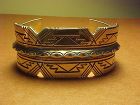 VINTAGE NAVAJO GIBSON NEZ STERLING CUFF PATTERNED AND CHISELED