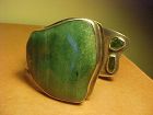 GORGEOUS MODERNIST H. FRED SKAGGS STERLING CUFF WITH AVENTURINE