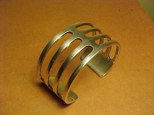 VINTAGE H. POZZO FRANCE STERLING MODERNIST CUFF BRACELET