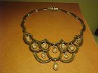 VINTAGE ANTONIO PINEDA 970 SILVER MOONSTONE BIB NECKLACE