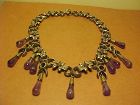 VINTAGE ANTONIO PINEDA  970 SILVER NECKLACE WITH AMETHYST DANGLES