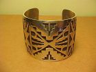 VINTAGE HOPI MANUEL HOYUNGOWA SILVER OVERLAY BRACELET