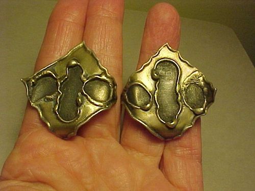 VINTAGE ARIZONA MODERNIST H. FRED SKAGGS STERLING EARRINGS