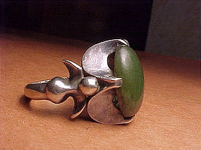 SUPERB ANTONIO PINEDA JADE STERLING RING