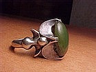 SUPERB ANTONIO PINEDA JADE STERLING RING