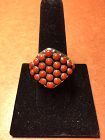 VINTAGE ZUNI EDITH TSABETSAYE STERLING CORAL RING