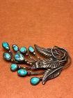 VINTAGE FRANK PATANIA SR. TURQUOISE STERLING PIN