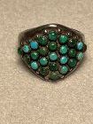 RARE ZUNI EDITH TSABETSAYE STERLING TURQUOISE  RING