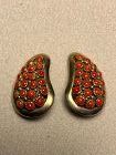 VINTAGE FRANK PATANIA SR. STERLING CORAL EARRINGS