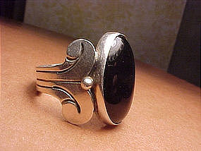 HECTOR AGUILAR STERLING ONYX RING
