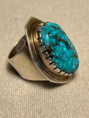 PALA MISSION CHEROKEE LARRY GOLSH STERLING TURQUOISE RING item 1495937 