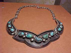 FRANK PATANIA SR. STERLING TURQUOISE NECKLACE