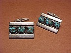 FRANK PATANIA SR. STERLING TURQUOISE CUFF LINKS