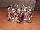 MAGNIFICENT FRED DAVIS STERLING AMETHYST BRACELET