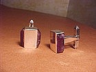 ANTONIO PINEDA SILVER AND AMETHYST CUFF LINKS