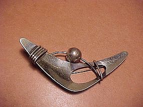 MODERNIST FRANCISCO REBAJES UNUSUAL STERLING PIN