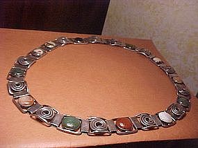 RARE, SPECTACULAR CARMEN BECKMANN MULTI STONE BELT