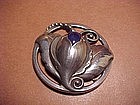 RARE EVALD NIELSEN LAPIS BUDDING FLOWER BROOCH