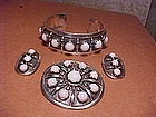CAMELO PATANIA WHITE CORAL BRACELET,PIN,EARRINGS