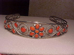 FRANK PATANIA SR. STERLING HAIR BAND WITH CORAL