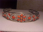 FRANK PATANIA SR. STERLING HAIR BAND WITH CORAL