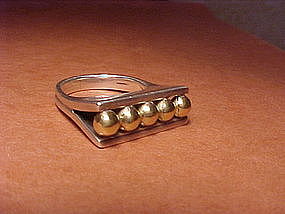 WILLIAM SPRATLING SILVER AND GOLD RING