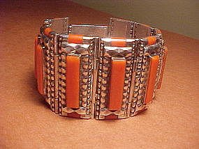 DAVID TUNE STERLING CORAL BRACELET