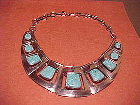 FRANK PATANIA STERLING TURQUOISE NECKLACE