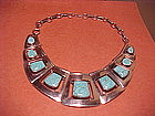 FRANK PATANIA STERLING TURQUOISE NECKLACE