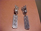 NAVAJO GIBSON NEZ LONG STERLING EARRINGS