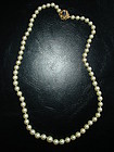 Vintage 21 in Pearl Necklace 14K Gold Sapphire Clasp