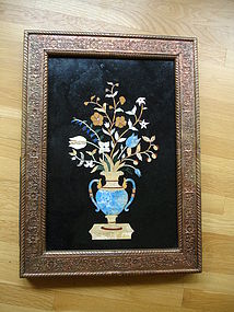 Large Pietra Dura Framed Wall Plaque