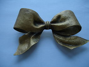 Joseff of Hollywood Huge Russian Gold Bow Brooch