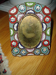 Antique Micro Mosaic Picture Frame Large 4 3/4 Inch