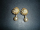 Miriam Haskell Baroque Pearl Drop Earrings