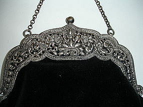 Sterling 800 Silver Frame Chatelaine Purse Victorian