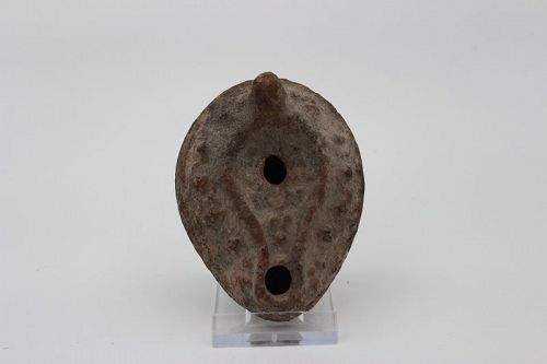 Byzantine Oil Lamp with Dotted Pattern