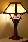 Gustav Stickley Lamp Large slag glass C:1906