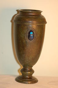 Tiffany Studios Favrile Glass & Bronze Vase Scarab