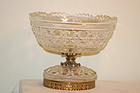 Baccarat French Cut Glass & Bronze Compote C:1910