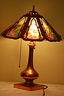 Pairpoint Lamp Reverse-painted Rare C:1910