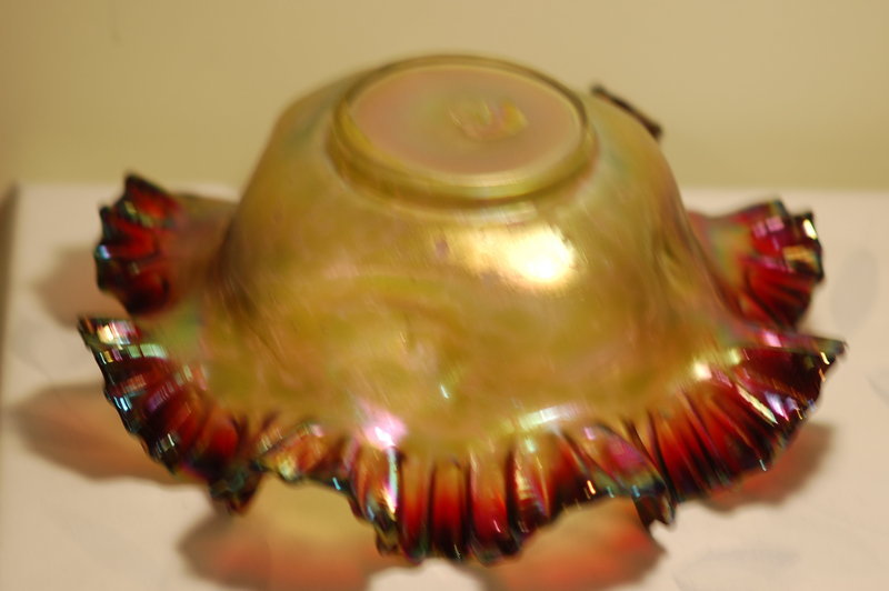 Rindskopf Bohemian glass Loetz-type bowl C:1900