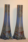 Beyermann Haida glass vases pair C:1910