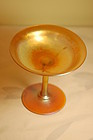 Quezal Favrile glass compote signed C:1910