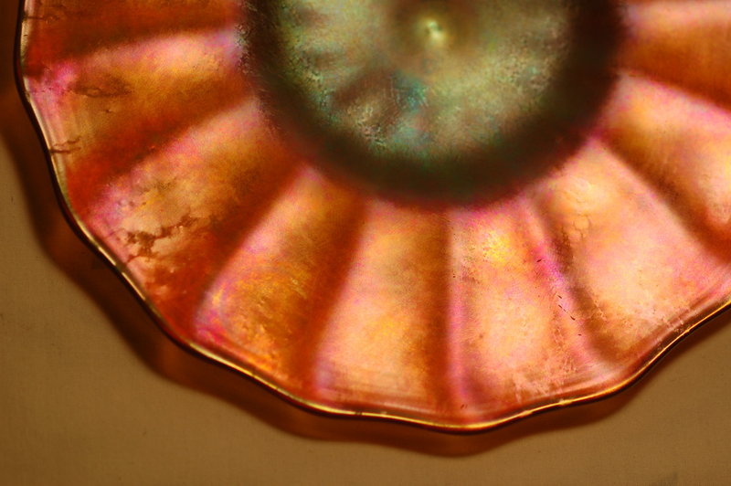 Quezal Glass Favrile aurene plate signed C:1910