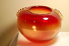 Barovier Seguso Ferro Murano glass Rare Amberina Bullicante vase C1932