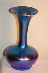 Durand Blue Aurene Favrile glass vase C:1920