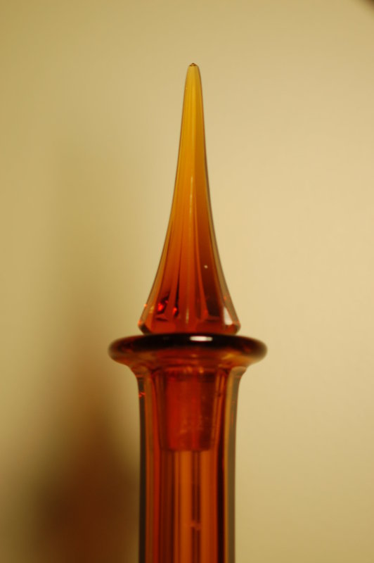 Moser glass art deco tall decanter signed C:1930
